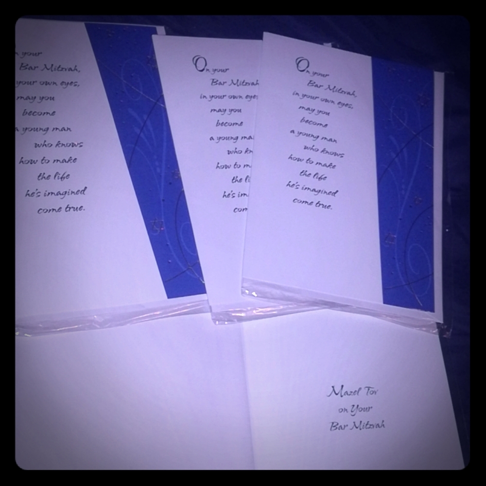 (4) bar mitzvah greeting cards